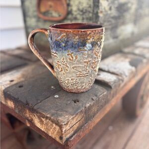 Ceramic Artisan Mug featuring anchors lobsters whales nautical sea themed